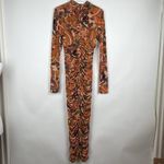 ALC Frank ALC Ansel Midi Bodycon Ruched Dress in Clay Combo Size Medium Photo 3