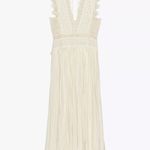 ZARA  Elegant Lace Trim Dress beads cream boho hippie summer beach Photo 7