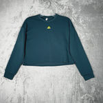 Adidas x Zoe Saldana‎ Shirt Womens Medium Teal Yellow Three Stipe Sweatshirt Gym Green Photo 1