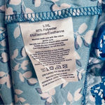 Draper James  Intimates Blue Floral Sleeveless Ruffle Hem Dress Size L/XL Photo 7
