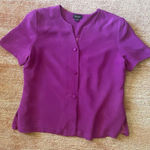 Shomi Vintage Silk Lined Short Sleeve Button Up Women’s Pink Jacket Size 14 Photo 0