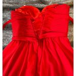 Dancing Queen Red Strapless Prom Dress Photo 3