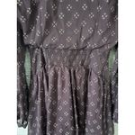 Free People Baby Dee Dress Maroon A Line Burgundy XS Retro Geometric Photo 4