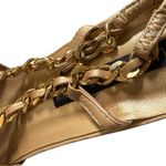 Larry Stuart Collection Elegant Gold Slingback Heels Luxury Size 8.5 Holiday Photo 10