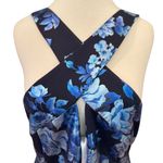 Black Halo Charlene Metallic Floral Evening Gown Halter Column Floor Length 14 Photo 8