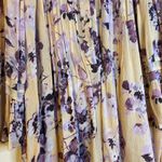 J.Jill  butter yellow blouse with purple flowers. Photo 1