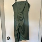 Lulu's Sage Asymmetrical satin Dress “like what you see” Green Photo 4