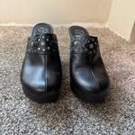 Fashion Bug Y2K  8.5 Faux Leather Studded Black Clogs Trendy Boho Grunge Indie Photo 3