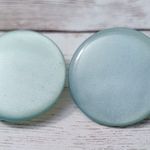 Vintage Clip On Earrings 1.25" Light Green Circle Photo 0