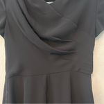 Brooks Brothers black short sleeve draped v-neck faux wrap dress size 2 Photo 13
