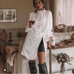 ZARA  Dress Tunic Blouse White Satin Effect Photo 1