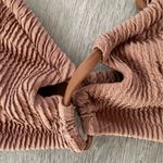 Aerie Crinkle Ribbed Lace Up Bikini Top Swim Women’s Small Brown NEW Photo 1