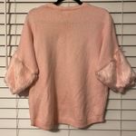 Faux Fur Sleeve Sweater Pink Photo 2