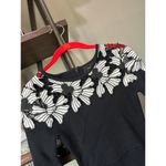 Yigal Azrouel Floral Embroidery Ribbed Knit Midi Dress Black Womens Size Small Photo 5