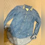 Abercrombie & Fitch Embellished collar Abercrombie denim button up shirt beaded boho preppy spring Photo 0