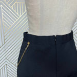 Givenchy ‎ Cady Chain Detail Pencil Skirt Black Gold Size Medium Photo 9