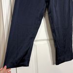 Madewell  Satin Drapey Tapered Pleat Pants Large blue Photo 4