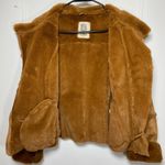 Boutique Wiya | Faux Suede Fur Full Zip Moto Jacket Camel Sz Medium Photo 9