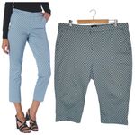 NYDJ Pants Womens 20W Everyday Trouser Capri Lift Tuck Technology Geometric Blue Photo 1