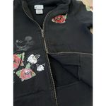 Disney Parks Y2K Black Full Zip Hoodie Women's M Mickey Mouse Rose Tattoo Size M Photo 6