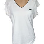 Nike Womens Dri Fit White V-Neck Performance T-shirt Size Large Photo 0