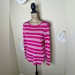 Vineyard Vines Bright Pink & White Striped Lightweight Sweater Size Small Photo 4