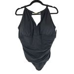 Ralph Lauren Lauren  Beach Club Solids High Neck One Piece Swimsuit Black 22W Photo 4