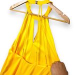 Bebe NWT  Yellow Daffodil Strappy Halterneck Maxi Dress - Large Photo 5