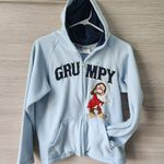Disney Grumpy Vintage 90s Hoodie Full Zip Embroidered Baby Sky Blue Medium Photo 0