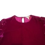 Rebecca Taylor Velvet Fuchsia Shirt Top Blouse Ruched Sleeves Size 4 Women's Photo 1