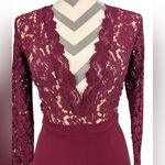 Lulus Swoon-er or Later Burgundy Long Sleeve Lace Dress - Size S Photo 3