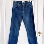 frame denim FRAME • Le High Straight jeans slim dark wash Dublin blue tomboy ankle crop Photo 2