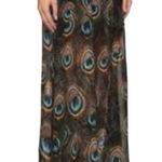 Show Me Your Mumu Like New 
Peacock Feather Maxi Skirt Size Small Photo 0