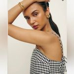 Reformation Aubree Linen Dress April Check Gingham Mini Spaghetti Straps Linen Photo 1