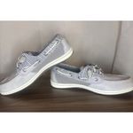 Sperry ’s Women’s Gray Slip On Boat Shoes With Stripe Accent Design. Size 7.5 Photo 7