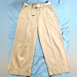 SUNDANCE Women’s Utility Cargo Ankle Cropped Camel Cotton Pants w/ Belt Sz 12 Tan Photo 10
