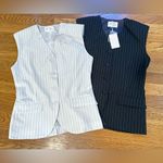 Active USA White Pinstripe Women's Vest size S Photo 9