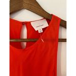 Cinq à Sept Cinq a Sept Dylan Asymmetric Satintwill Tank Top Tomato Blood Orange Red EUC M Photo 3