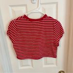 Heart & Hips Striped Cropped Tee Photo 1
