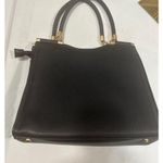 Bebe Tote Bag Medium Black with gold hardware braided handles Photo 4