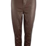 Streetwear Society Brown Faux Leather High Rise Skinny Leg Pockets Pants Size L Photo 0