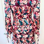 BCBGeneration Velvet Floral Mock Neck Mini Dress with Ruffles NWOT Photo 3