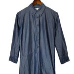 ZARA  Kyra Linen Blend Midi Shirt Dress Blue A-Line Long Sleeve 2674/250 size XS Photo 3