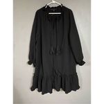 English Factory  Black Tassel Trim Ruffle Hem Tiered Dress Size 2X NWOT Photo 2