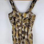 Burberry NEW Silk Pleated Tank Top Blouse V-neck Dark Mustard Size 10 Photo 4