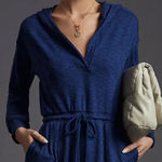 Anthropologie Daily Practice Anthro Navy Hoodie Tunic Hiking Dress Gorpcore Granola Size Small Photo 0