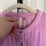 Pilcro  Anthropologie Mara Crushed Velvet Purple Button Up Relaxed Fit Photo 3