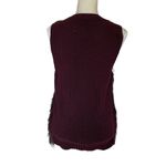 Sebby Collection Women’s Faux Fur Vest Size M Burgundy Knit Back Hook Closure Photo 5