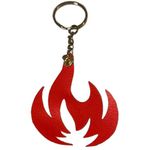 Handmade Red Faux Leather Flame Keychain Photo 0