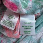 Lilly Pulitzer XXS Duval V-Neck Linen Top Poolside Blue Beach Walk Floral Tropic Photo 3